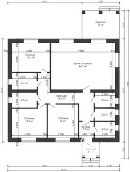 Дом 168м², 1-этажный, участок 15 сот.