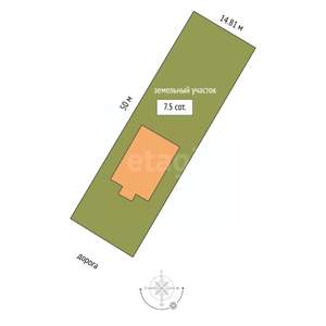 Дом 103м², 1-этажный, участок 8 сот.