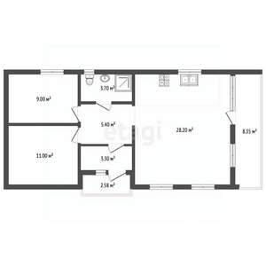 Дом 100м², 1-этажный, участок 18 сот.