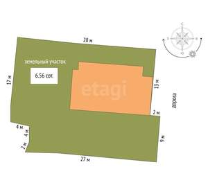 Дом 58м², 2-этажный, участок 3 сот.