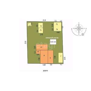 Дом 47м², 1-этажный, участок 6 сот.  