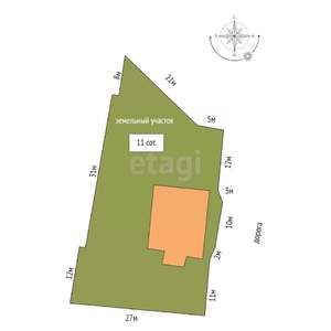 Дом 240м², 2-этажный, участок 11 сот.  