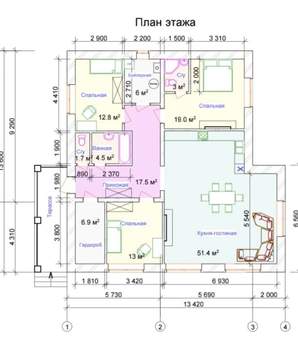 Дом 150м&sup2;, 1-этажный, участок 15 сот.  