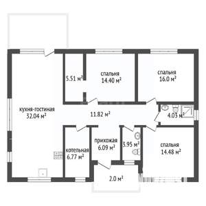 Дом 110м², 1-этажный, участок 7 сот.  