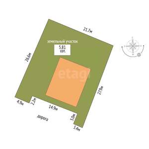 Дом 120м², 1-этажный, участок 6 сот.  