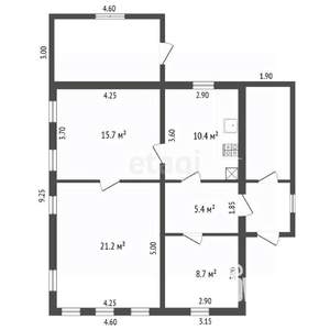 Дом 61м², 1-этажный, участок 14 сот.  