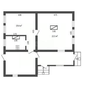 Дом 42м&sup2;, 1-этажный, участок 31 сот.  
