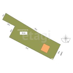 Дом 62м&sup2;, 1-этажный, участок 20 сот.  