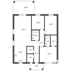 Дом 125м², 1-этажный, участок 8 сот.  