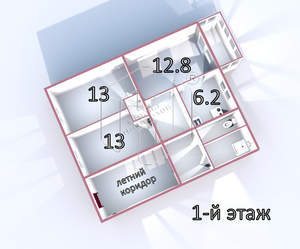 Дом 95м², 2-этажный, участок 13 сот.  