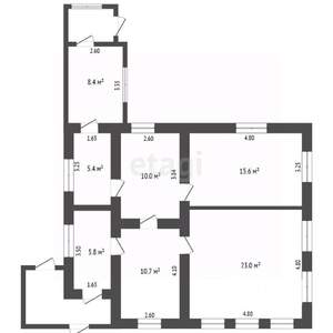 Дом 79м&sup2;, 1-этажный, участок 5 сот.  