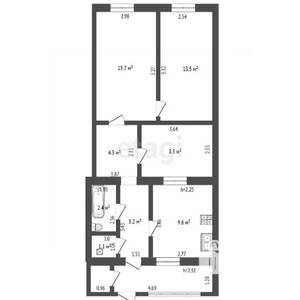 Дом 60м&sup2;, 1-этажный, участок 6 сот.  