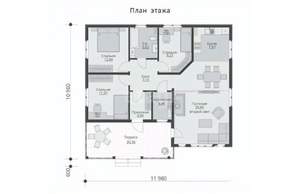 Дом 91м&sup2;, 1-этажный, участок 8 сот.  