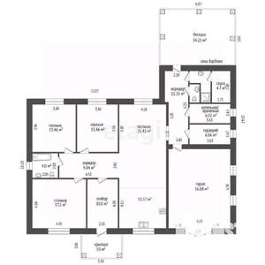 Дом 200м², 1-этажный, участок 14 сот.  