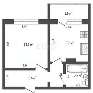 1-к квартира, на длительный срок, 34м2, 5/10 этаж