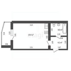 Студия квартира, на длительный срок, 28м2, 2/9 этаж