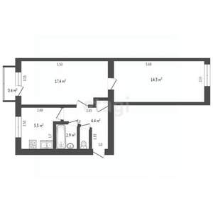 2-к квартира, на длительный срок, 45м2, 5/5 этаж