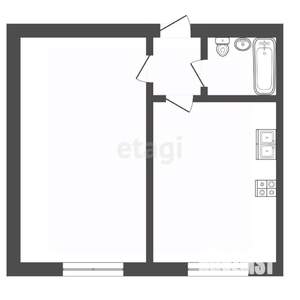 1-к квартира, на длительный срок, 21м2, 3/5 этаж