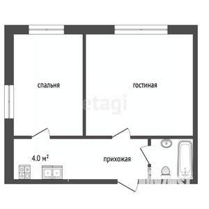 2-к квартира, на длительный срок, 35м2, 3/5 этаж