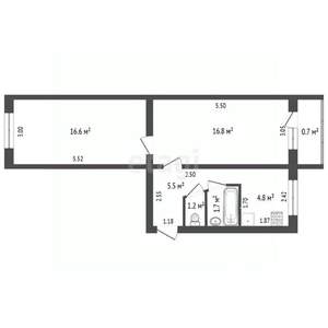 2-к квартира, на длительный срок, 47м2, 4/5 этаж