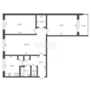 3-к квартира, на длительный срок, 64м2, 3/5 этаж