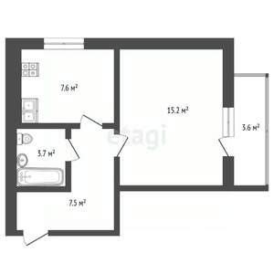 1-к квартира, на длительный срок, 36м2, 8/16 этаж