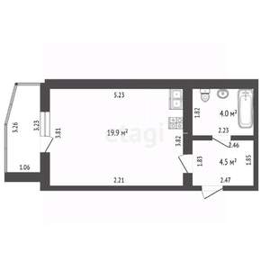 Студия квартира, на длительный срок, 28м2, 2/9 этаж