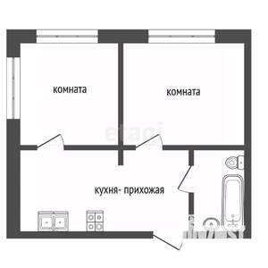 2-к квартира, на длительный срок, 35м2, 4/5 этаж