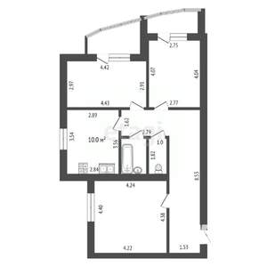 3-к квартира, вторичка, 75м2, 5/10 этаж