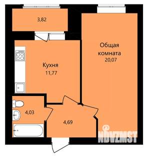 1-к квартира, вторичка, 41м2, 12/12 этаж