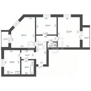 3-к квартира, вторичка, 100м2, 1/7 этаж