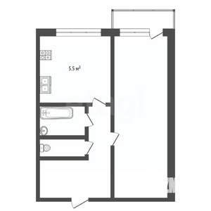 1-к квартира, вторичка, 34м2, 3/5 этаж