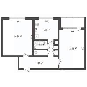 2-к квартира, вторичка, 49м2, 8/9 этаж