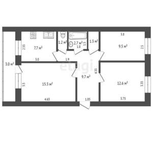 3-к квартира, вторичка, 60м2, 2/5 этаж