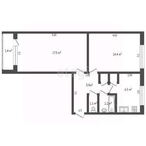 2-к квартира, вторичка, 48м2, 5/5 этаж