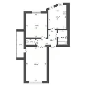 2-к квартира, вторичка, 61м2, 6/10 этаж