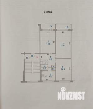 3-к квартира, вторичка, 62м2, 3/5 этаж