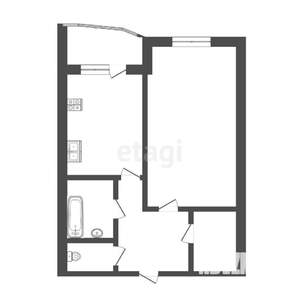 1-к квартира, вторичка, 44м2, 13/16 этаж