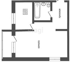 1-к квартира, вторичка, 31м2, 5/5 этаж