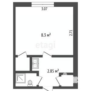 1-к квартира, вторичка, 13м2, 2/5 этаж