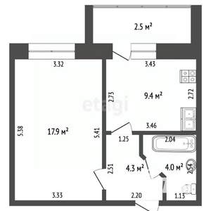 1-к квартира, вторичка, 36м2, 3/10 этаж