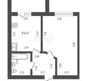 1-к квартира, вторичка, 34м2, 3/10 этаж