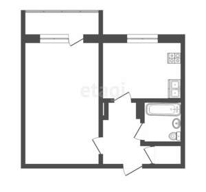 1-к квартира, вторичка, 38м2, 1/9 этаж