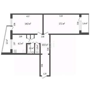 2-к квартира, вторичка, 51м2, 4/5 этаж
