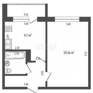 1-к квартира, вторичка, 39м2, 8/11 этаж
