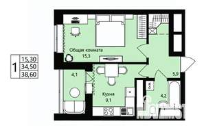 1-к квартира, вторичка, 35м2, 16/18 этаж