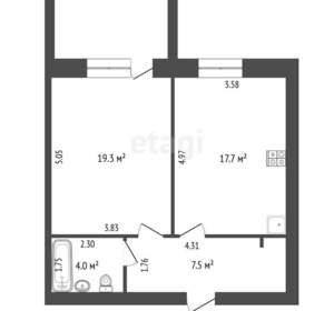 1-к квартира, вторичка, 45м2, 7/10 этаж