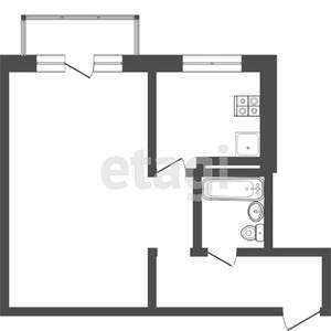 1-к квартира, вторичка, 31м2, 5/5 этаж