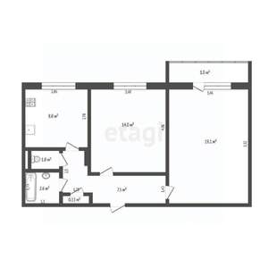 2-к квартира, вторичка, 53м2, 3/10 этаж