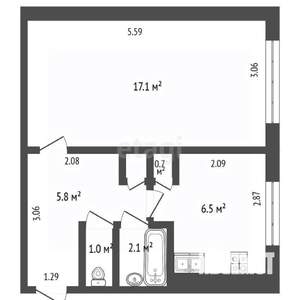 1-к квартира, вторичка, 33м2, 1/5 этаж